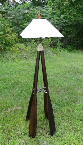 nautical themed, canoe themed, rustic lamp